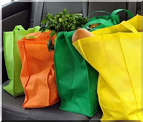 Colored fabric bags